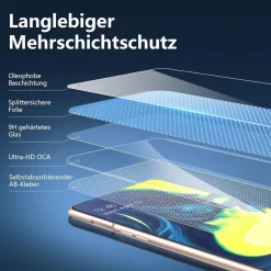 Panzer Schutz Glas Samsung Galaxy A80 A90 3 Stück 9H Ultra-klar