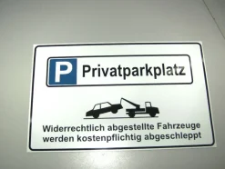 Parkplatz Privatparkplatz Schild/ Schilder mit Wunschtext oder eigener Autonummer
