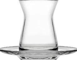 Pasabahce Teegläser Set Irem Cay Bardagi 6x Teeglas + 6x Untertasse transparent