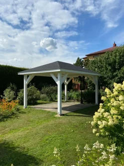 Pavillon Holzpavillon Gartenlaube Pfosten Pavillon Carport Terrasse Überdachung (3]