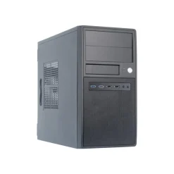 PC-Gehäuse Chieftec Mini Tower, werkzeugloses Design, schwarz