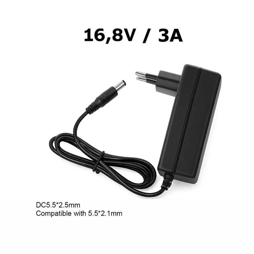 P19C Netzadapter 16,8V 3A, DC Stecker 5,5 x 2,5 mm Netzteil Ladegerät AC/DC mit Kabel