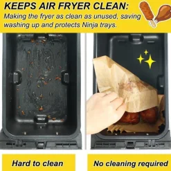 150PCS Backpapier für Heißluftfritteuse, Air Fryer Zubehör für Ninja Dual Zone