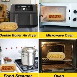 150PCS Backpapier für Heißluftfritteuse, Air Fryer Zubehör für Ninja Dual Zone