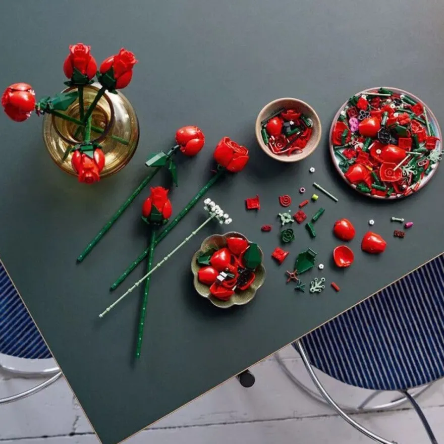 822Pcs Blumen Bausteine Set Blumenstraub Bauspielzeug Valentinstag Geschenk DE