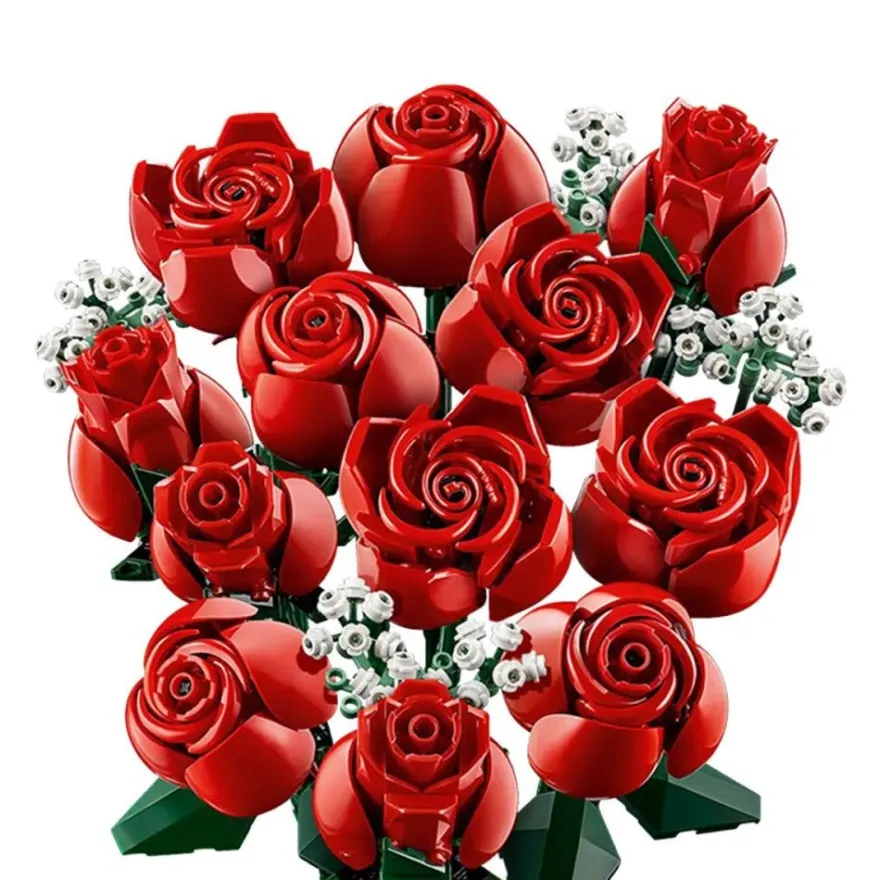 822Pcs Blumen Bausteine Set Blumenstraub Bauspielzeug Valentinstag Geschenk DE