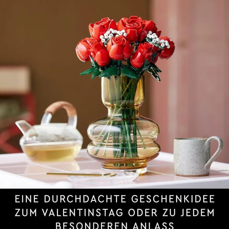 822Pcs Blumen Bausteine Set Blumenstraub Bauspielzeug Valentinstag Geschenk DE