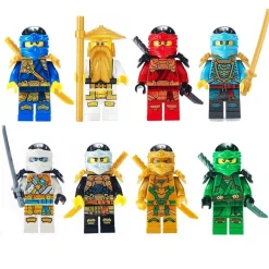 8PCS Ninja Minifiguren Set Bausteine Figuren kompatibel Sensei Wu Lloyd DIY Spielzeug