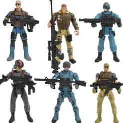 6PCS Soldaten Modell Spielzeug Set Action Figuren Gemeinsam Bewegliche Soldaten