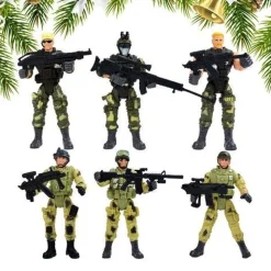 6PCS Soldaten Modell Spielzeug Set Action Figuren Gemeinsam Bewegliche Soldaten