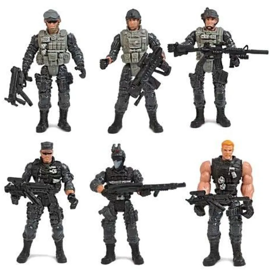 6PCS Soldaten Modell Spielzeug Set Action Figuren Gemeinsam Bewegliche Soldaten
