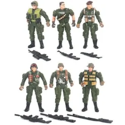6PCS Soldaten Modell Spielzeug Set Action Figuren Gemeinsam Bewegliche Soldaten