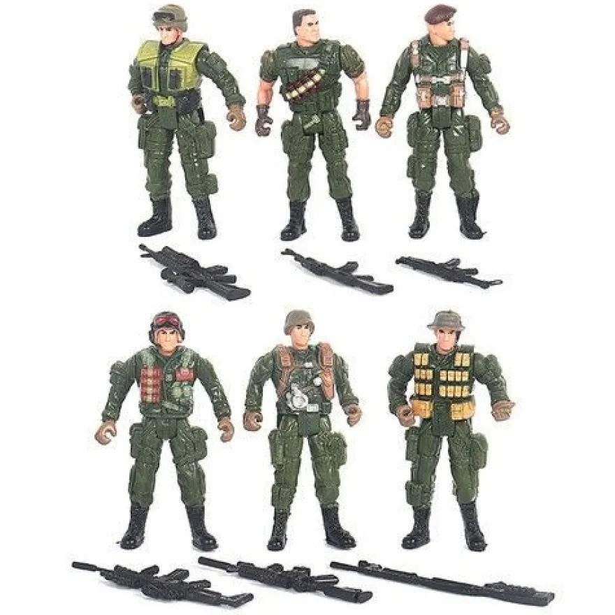 6PCS Soldaten Modell Spielzeug Set Action Figuren Gemeinsam Bewegliche Soldaten