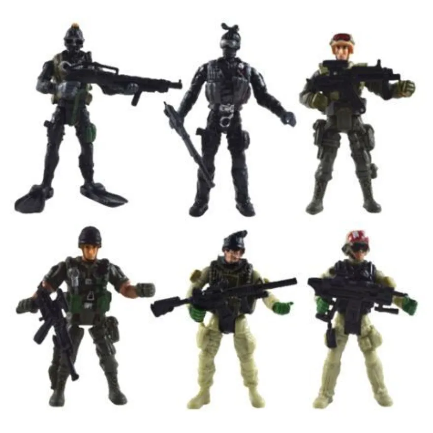 6PCS Soldaten Modell Spielzeug Set Action Figuren Gemeinsam Bewegliche Soldaten