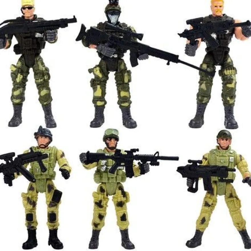 6PCS Soldaten Modell Spielzeug Set Action Figuren Gemeinsam Bewegliche Soldaten