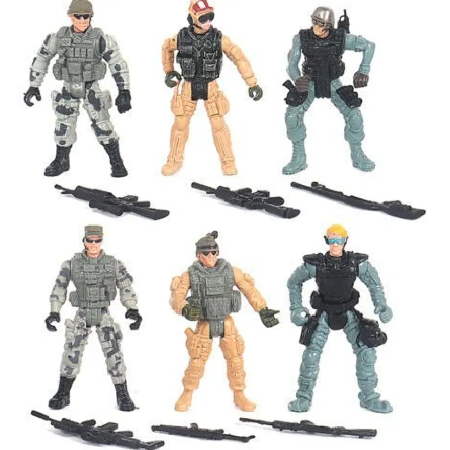 6PCS Soldaten Modell Spielzeug Set Action Figuren Gemeinsam Bewegliche Soldaten
