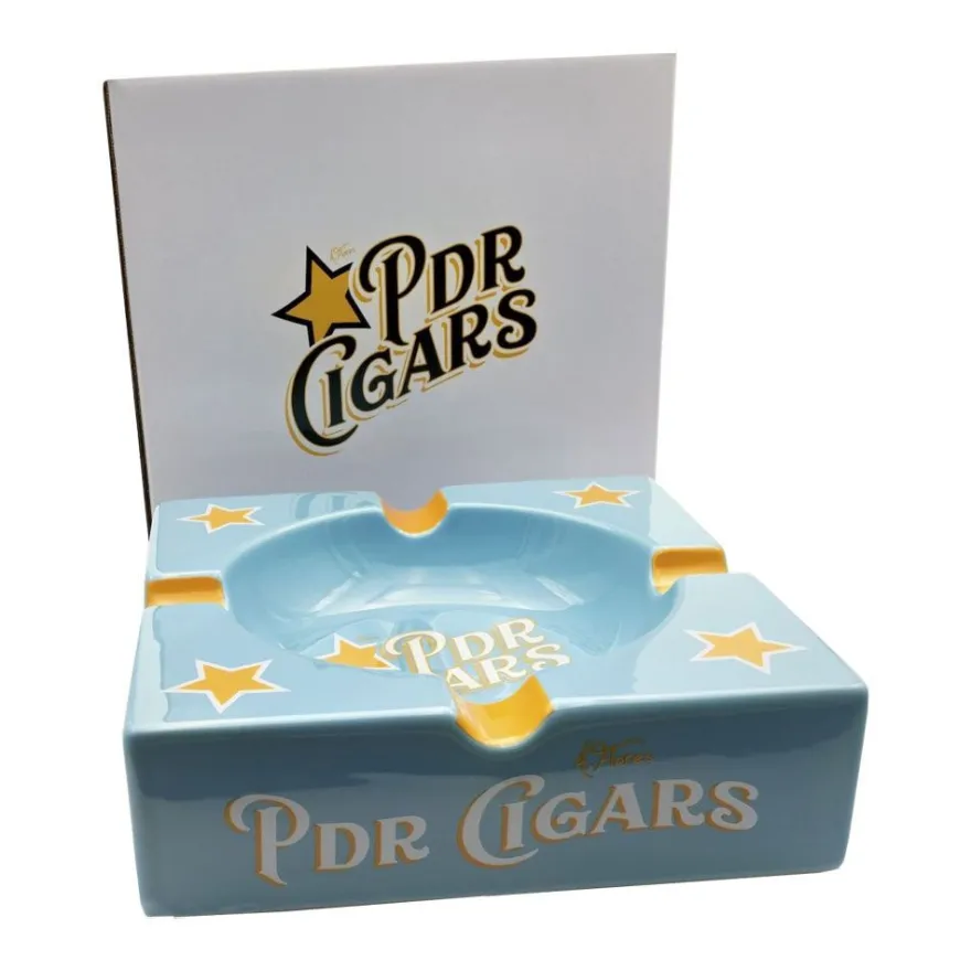 PDR Cigars hellblau, Zigarrenaschenbecher aus Keramik