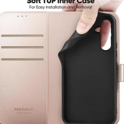 Peakally Handyhülle für Samsung Galaxy A26 5G, Rosa - Inkl. Panzerglas