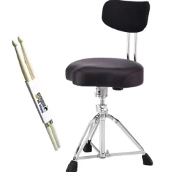 Pearl Schlagzeughocker D-3500BR mit Lehne und Sticks