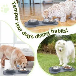 pecute 3-in-1 Hundenapf für mittelgroße Hunde und Katzen, Doppelschüssel-Set
