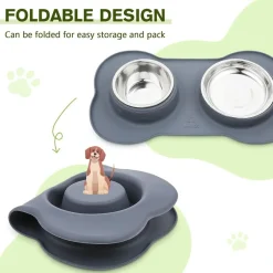 pecute 3-in-1 Hundenapf für mittelgroße Hunde und Katzen, Doppelschüssel-Set
