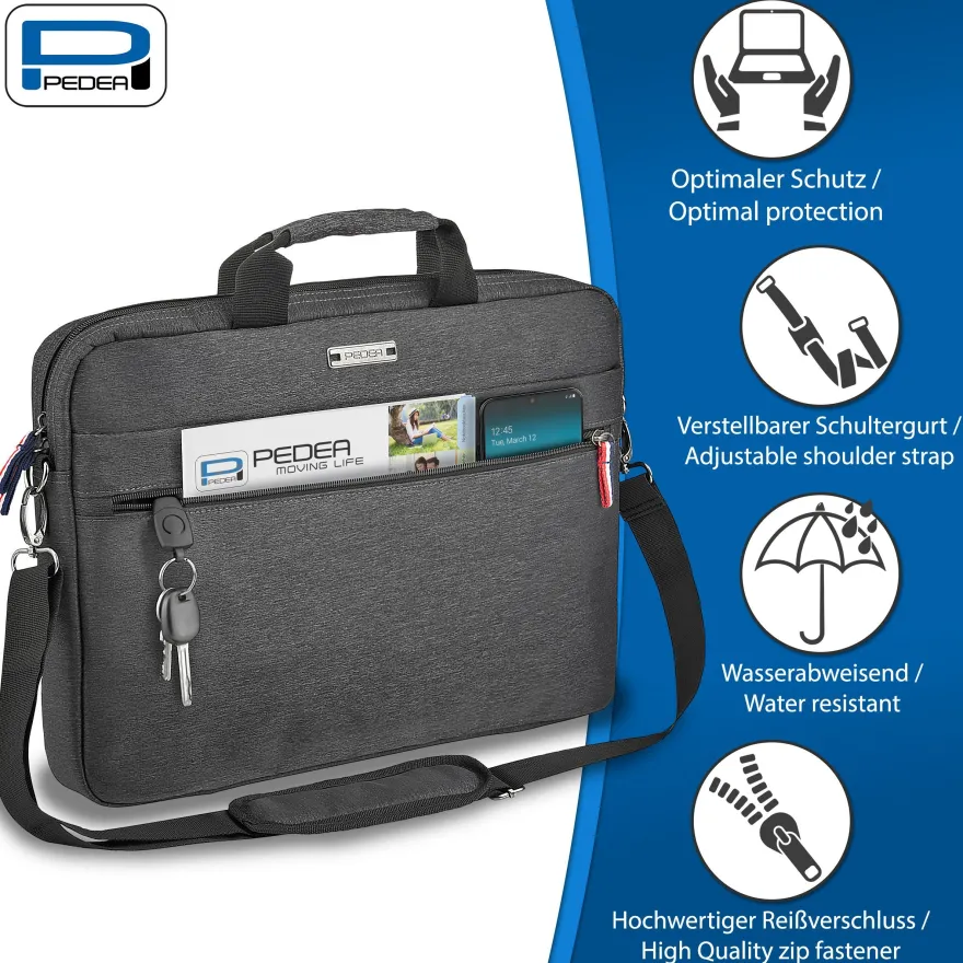 PEDEA Laptoptasche URBAN slim 43,9cm (17,3Zoll), grau