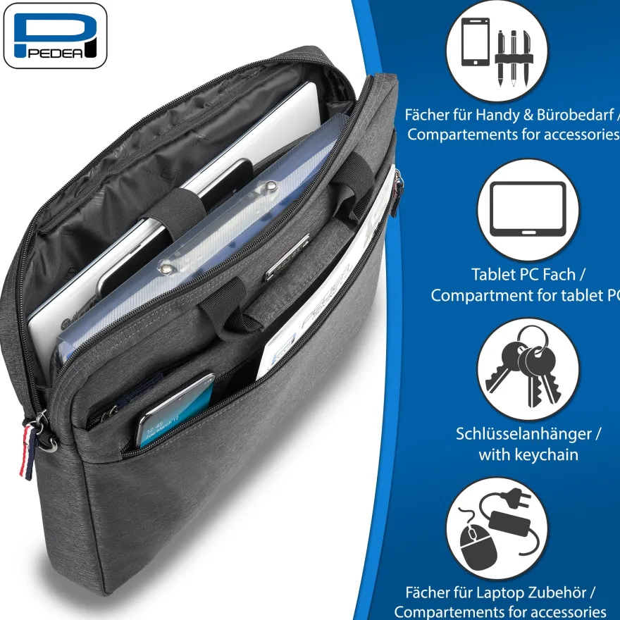 PEDEA Laptoptasche URBAN slim 43,9cm (17,3Zoll), grau