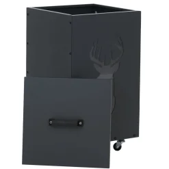 Pelletbehälter HWC-Q30 Hirsch, Pelletbox für z.B. Tierfutter, Rollen Füße 65x36x36cm