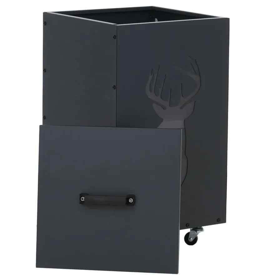 Pelletbehälter HWC-Q30 Hirsch, Pelletbox für z.B. Tierfutter, Rollen Füße 65x36x36cm