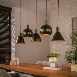 Pendelleuchte - 118 x 20 x 150 cm - Beige / Sienna braun