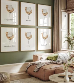 Personalisiertes Zuhause Poster · Geschenkidee · Haus Schlüssel Illustration