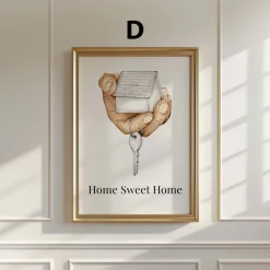 Personalisiertes Zuhause Poster · Geschenkidee · Haus Schlüssel Illustration