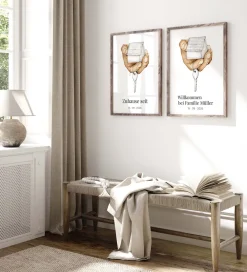 Personalisiertes Zuhause Poster · Geschenkidee · Haus Schlüssel Illustration