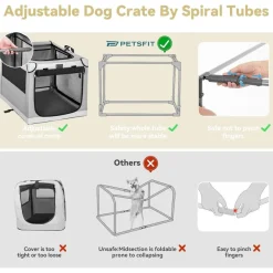 Petsfit Faltbare Hundebox für Zuhause & Auto, Transportbox für mittlere bis