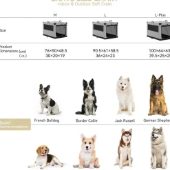 Petsfit Faltbare Hundebox für Zuhause & Auto, Transportbox für mittlere bis