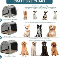 Petsfit Faltbare Hundebox für mittelgroße Hunde, Transportbox mit Plüschkissen