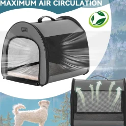 Petsfit Faltbare Hundebox M Grau - Tragbar, Atmungsaktiv & Bequem mit