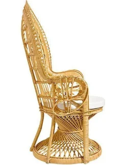 Pfauenthron aus Rattan handgeflochten, mit Kissen, in 3 Farben