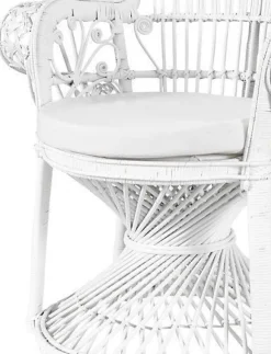 Pfauenthron aus Rattan handgeflochten, mit Kissen, in 3 Farben