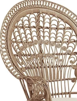 Pfauenthron aus Rattan handgeflochten, mit Kissen, in 3 Farben