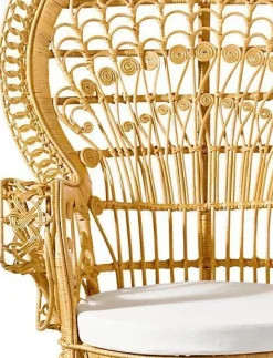 Pfauenthron aus Rattan handgeflochten, mit Kissen, in 3 Farben