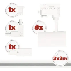 3-Phasen-Schienenset Nextrack - Schienensystem Komplett-Set mit 8x GU10 Lampe Weiß