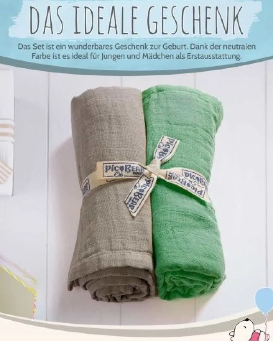 pic Bear Musselin Moltontücher 2er Pack
