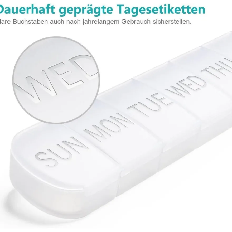 Pillenbox 7 Tage für Medikamente Vitamine BPA-frei Tablettenbox