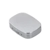 Pillendose 6.5 x 4.5 cm Tablettenbox Pillenbox eckig 3 Fächer Metall verchromt