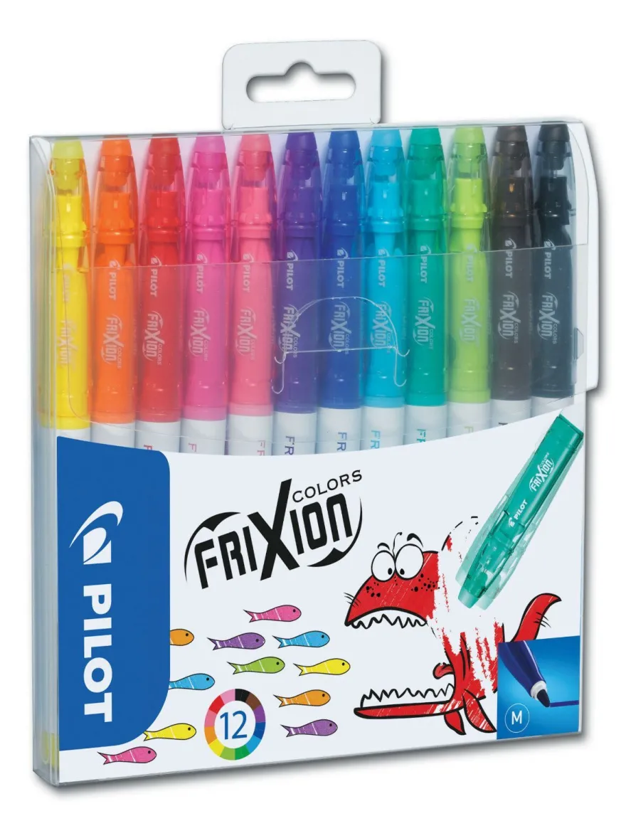 Pilot Frixion Color Fasermaler Etui mit 12 Stiften