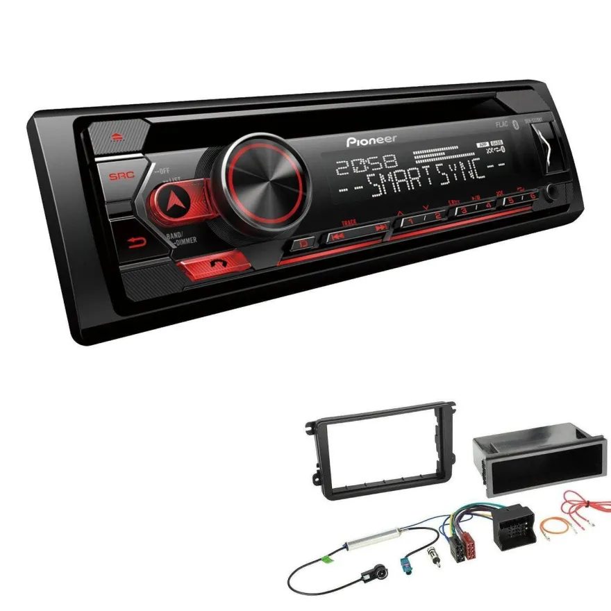 Pioneer Autoradio CD Bluetooth Spotify USB für Volkswagen VW T5 Transporter