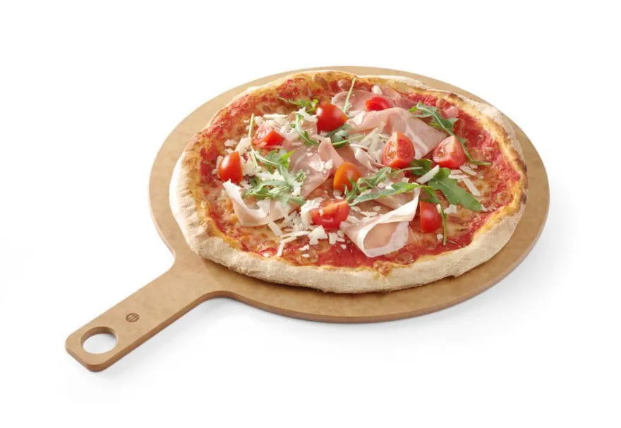 Pizzabrett mit Griff, HENDI, ø356x(H)6mm