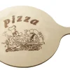 Pizza-Brett Pizzabrett mit Einbrand Motiv Pizzabäcker Holz Servierbrett Ø 40 cm