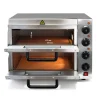 Pizzaofen 3000W Backofen 2 Etagen Edelstahl Cordierit Pizzastein Gastro Ofen